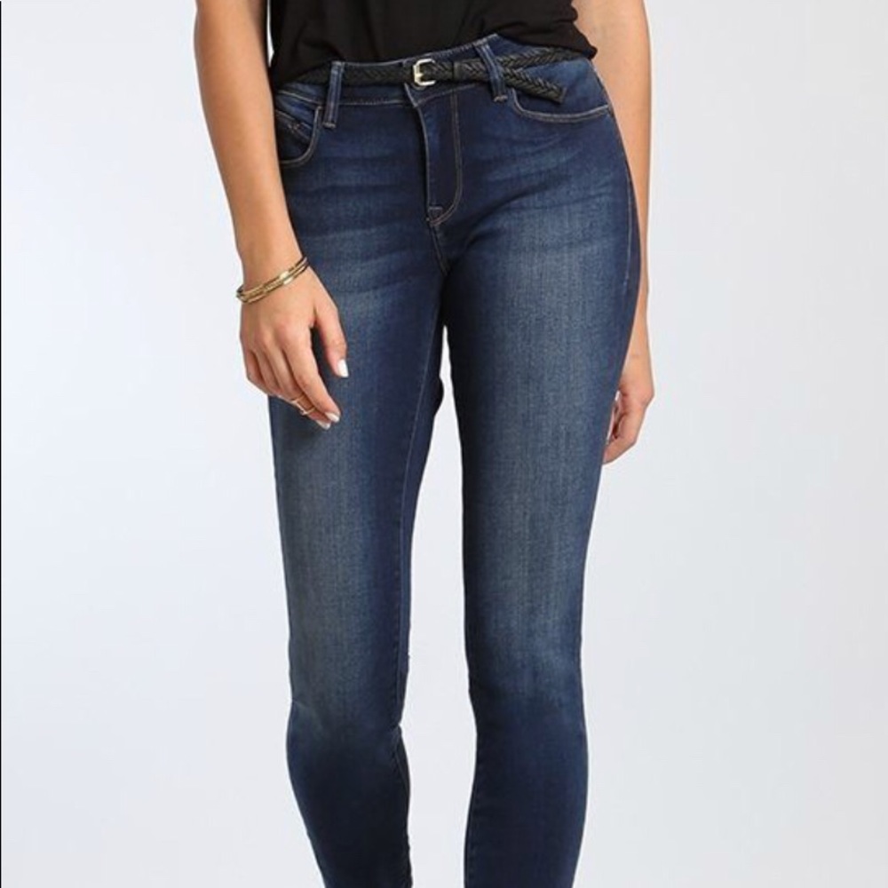 ALEXA SKINNY IN DARK GOLD FEATHER